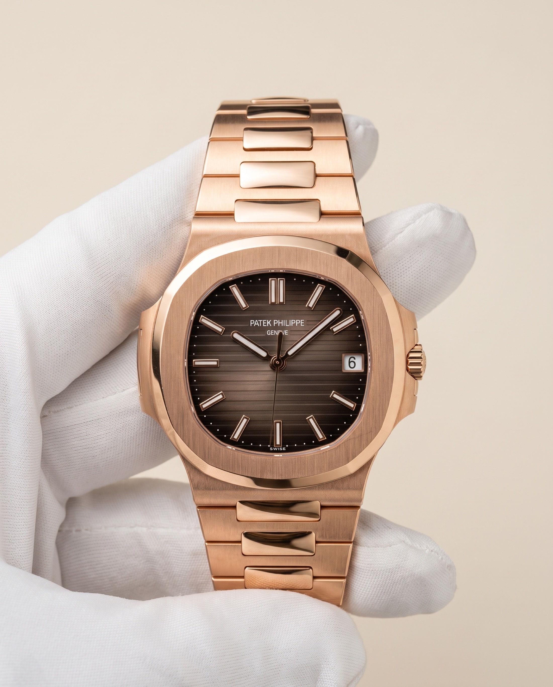 Rose-gold Patek Philippe Nautilus